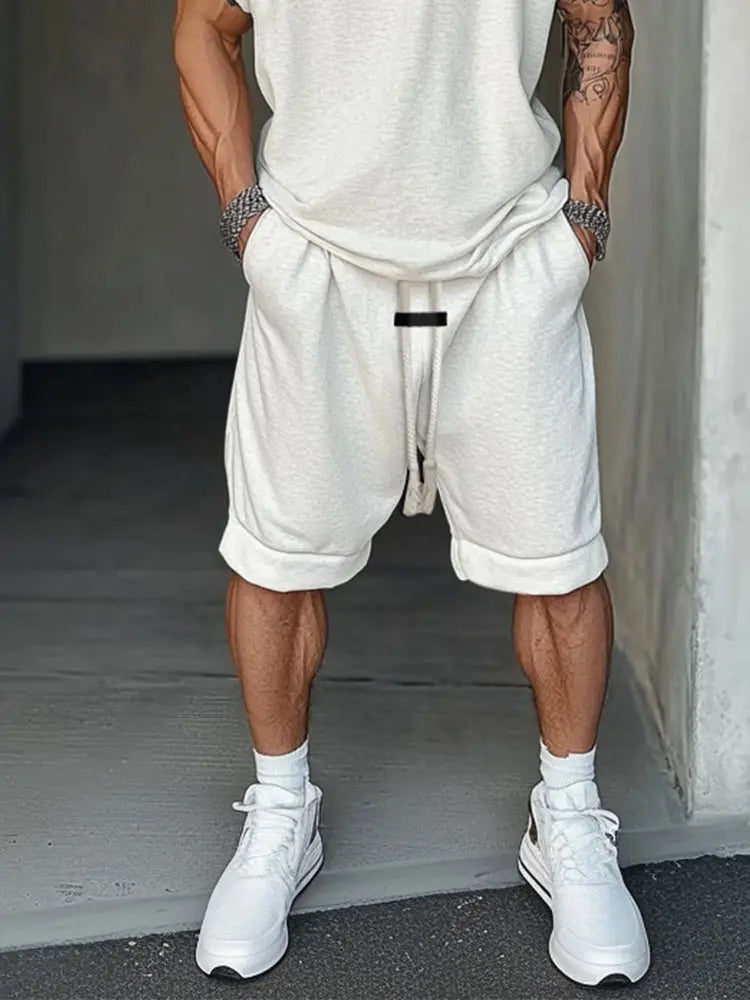 Men’s Athleisure 2-Piece Set – Relaxed Fit T-Shirt & Shorts Outfit - TARHUS