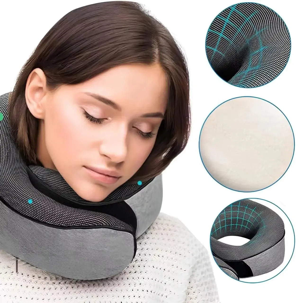 Memory Foam Travel Neck Pillow – Snail Style U-Shaped Comfort - TARHUS