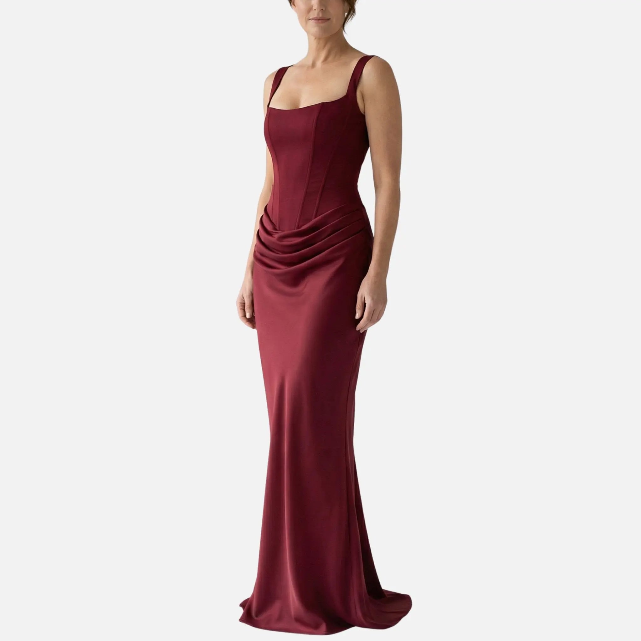 Satin Maxi Dress with Adjustable Straps for Women TARHUS  AS - Womens - Maxi Dress
