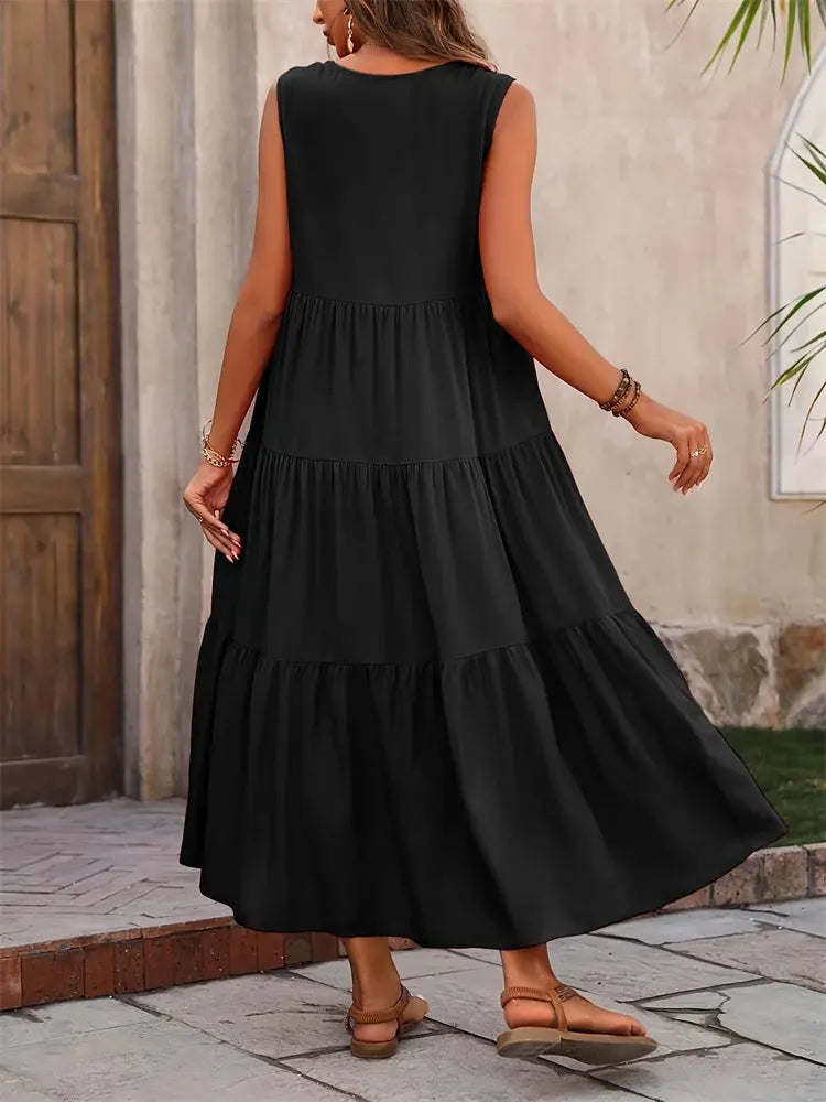 Florence | Women’s Sleeveless Tiered Maxi Summer Dress TARHUS
