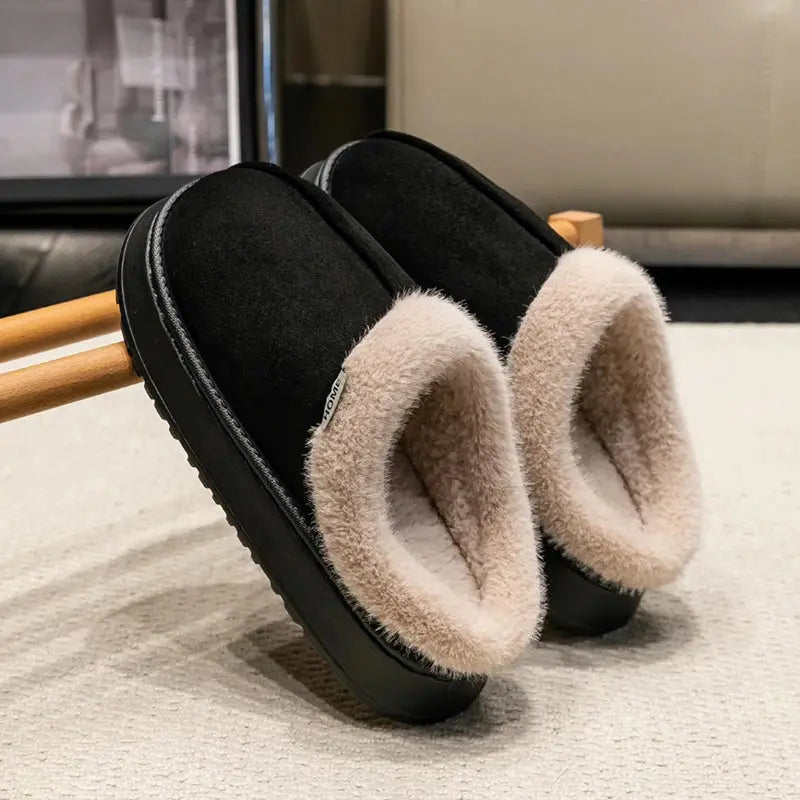 Fluffy Winter Slippers – Cozy Fur-Lined Indoor House Shoes with Anti-Slip Sole - TARHUS
