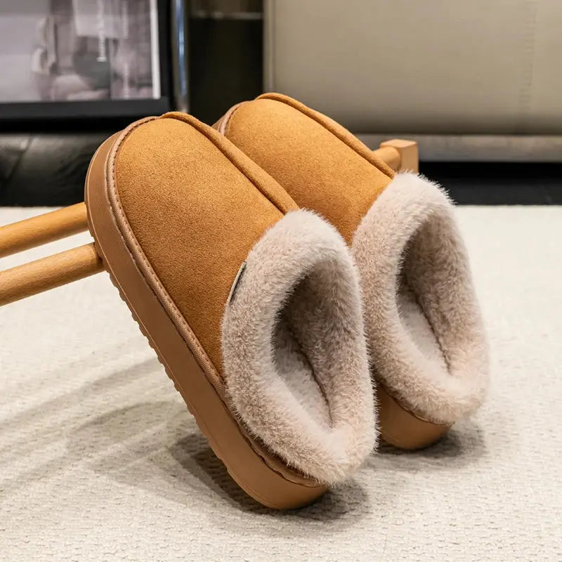 Fluffy Winter Slippers – Cozy Fur-Lined Indoor House Shoes with Anti-Slip Sole - TARHUS