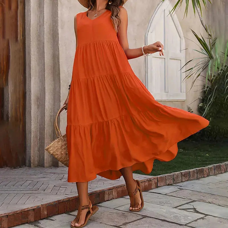 Florence | Women’s Sleeveless Tiered Maxi Summer Dress TARHUS