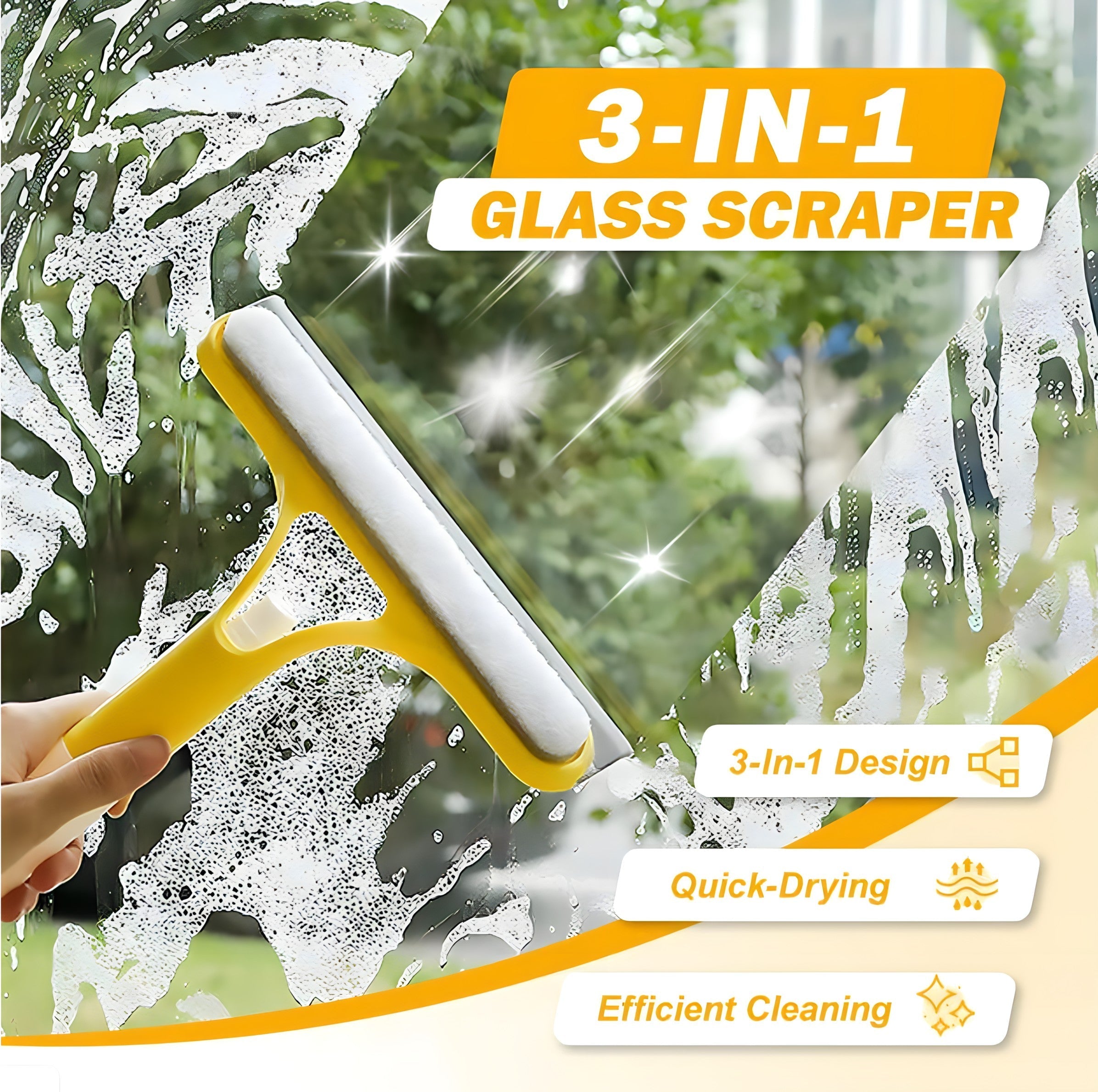 SqueezyClean | 3-in-1 Window Squeegee – Glass Cleaner for Home, Car & Shower (1+1 FREE) TARHUS  Home Accessories