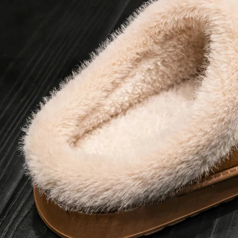 Fluffy Winter Slippers – Cozy Fur-Lined Indoor House Shoes with Anti-Slip Sole - TARHUS
