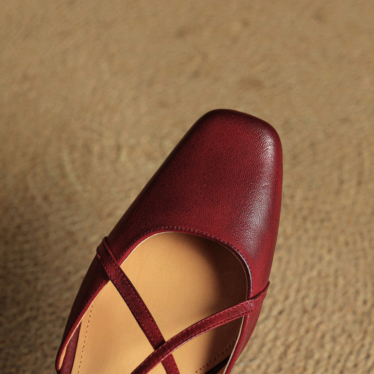 Cecelia | Heels – Leather Closed Toe Block Heel Shoes with Strap TARHUS  Women's Shoes