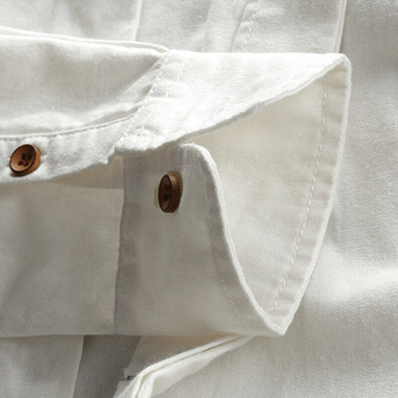 Men’s Katana Shirt | Japanese-Inspired Linen Blend – Modern Stand Collar TARHUS  Men's Apparel