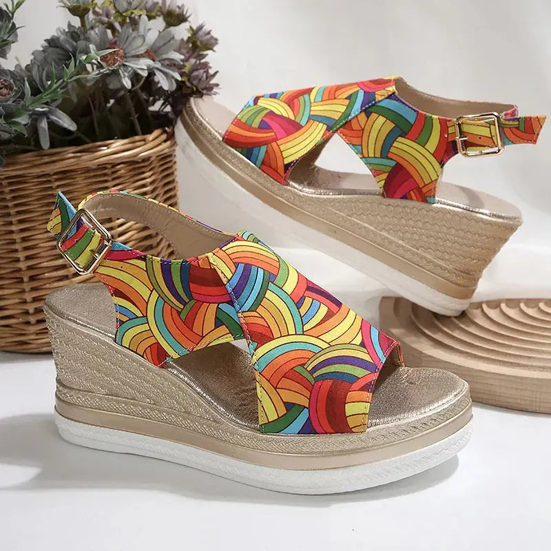 Colorful Platform Wedge Sandals for Women - TARHUS