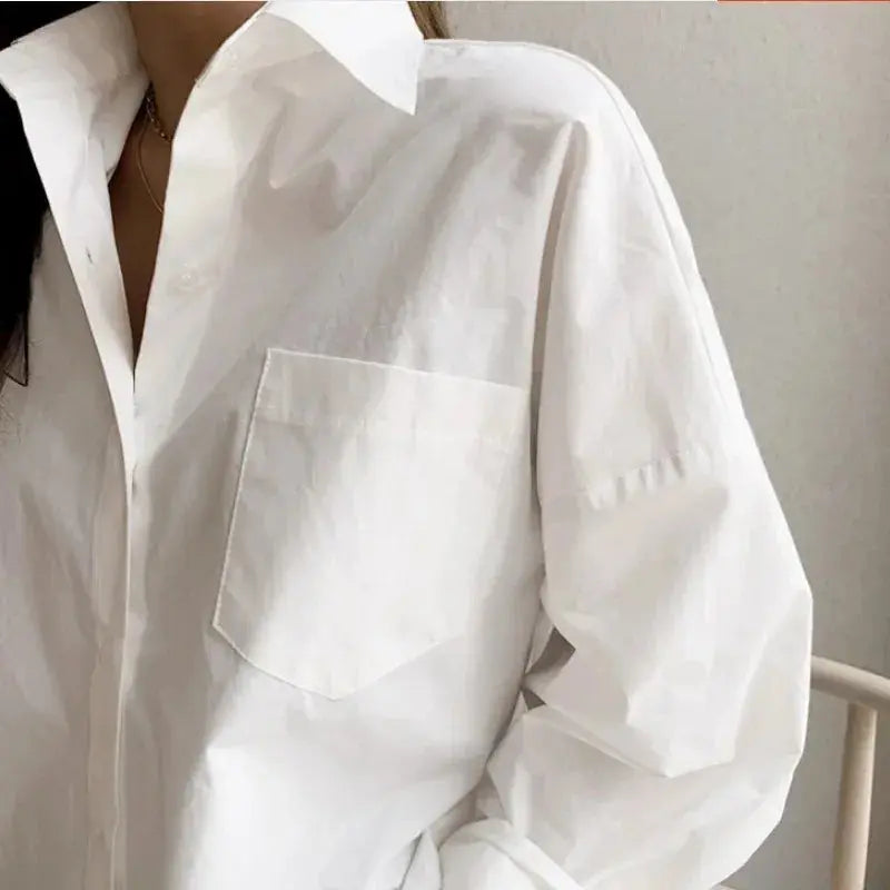 Selvyn | Women Oversized Button Down Long Sleeve Blouse TARHUS