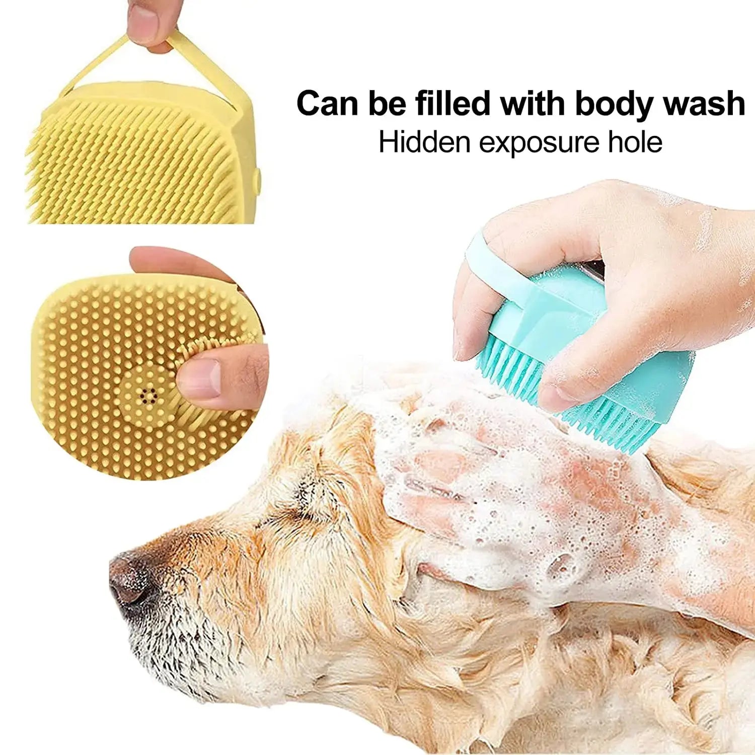 Dog Bath & Grooming Brush – 2-in-1 Shampoo & Massage Tool - TARHUS