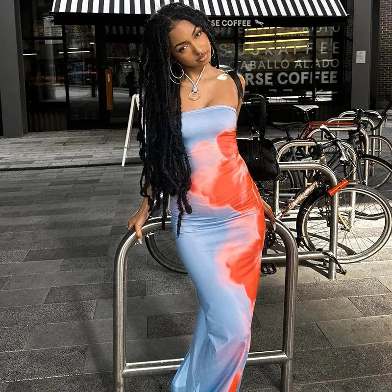 Aurea | Women Strapless Printed Maxi Beach Dress TARHUS  Maxi Dress