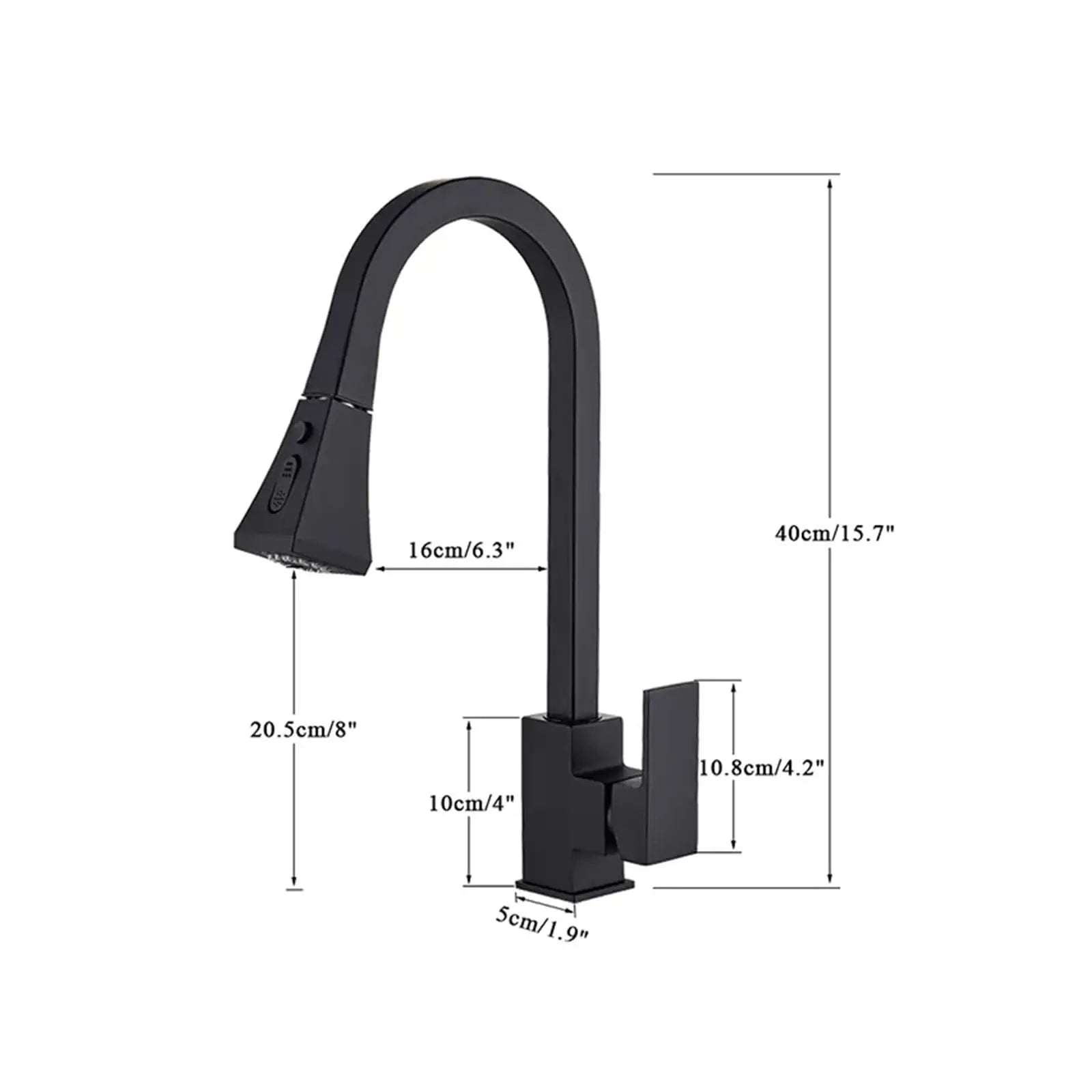 360° Swivel Pull-Out Kitchen Faucet In Black - TARHUS