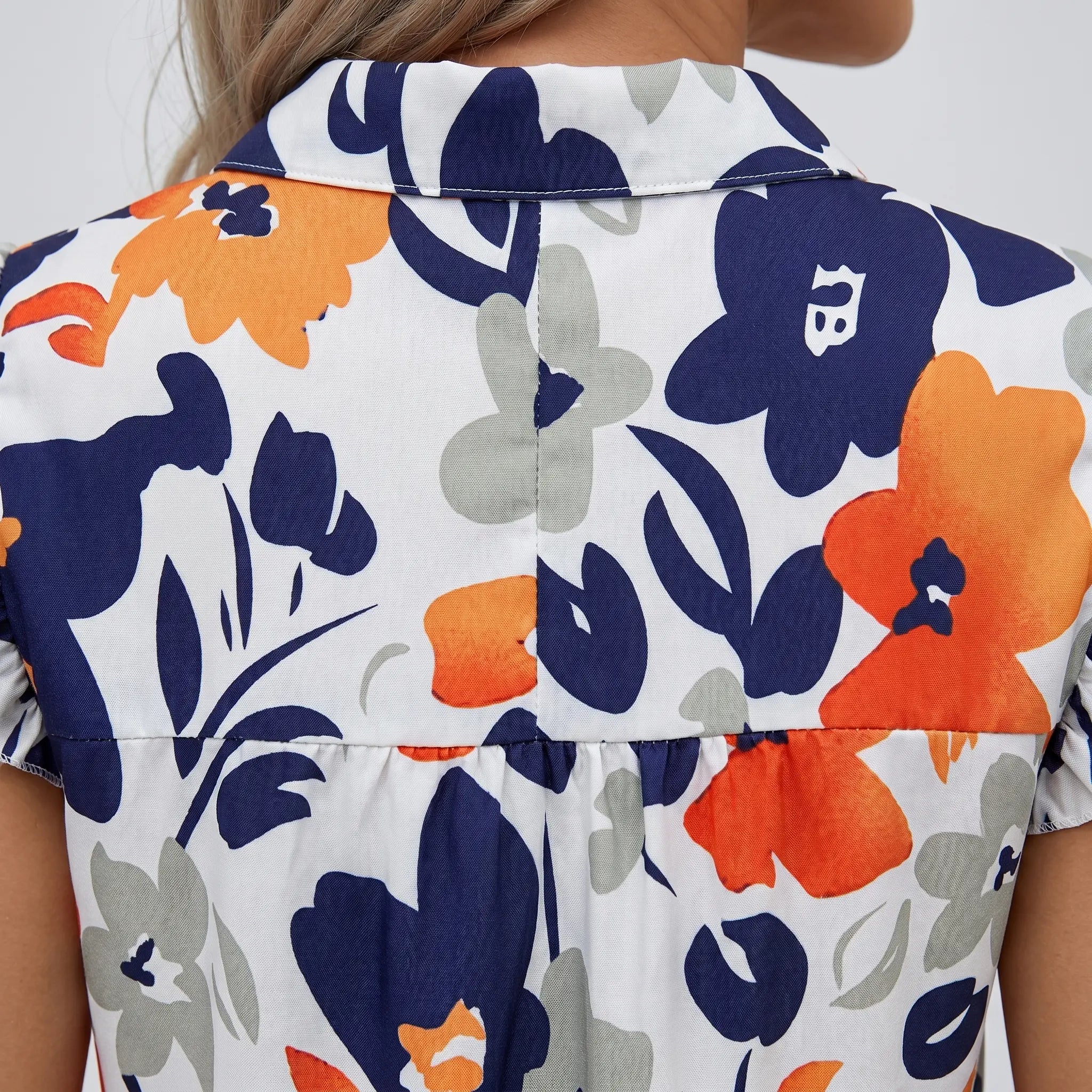 Tiered Mini Floral Dress with V-neck, Flutter Sleeves for Women TARHUS  SS - Womens - Mini Dress