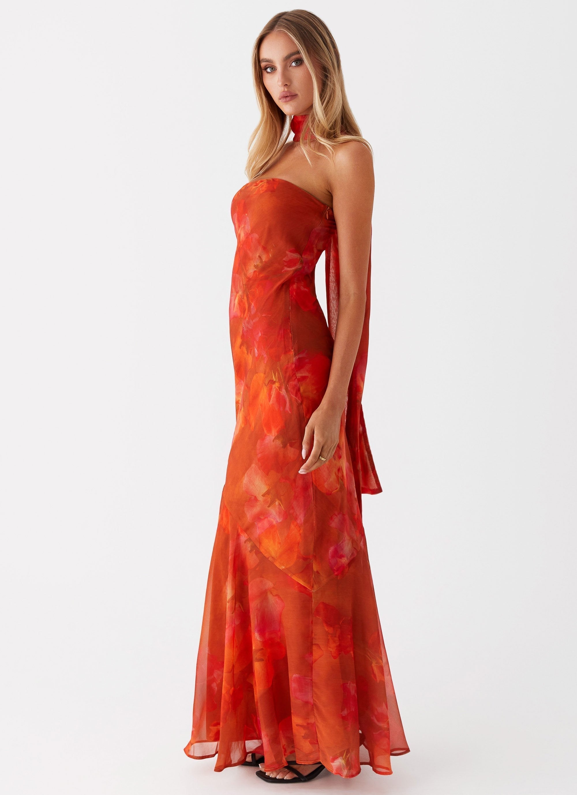 Womens Strapless Bodycon Mermaid Maxi Dress Abstract Print – Elegant Slim Fit Evening Party Dress TARHUS  Maxi Dress