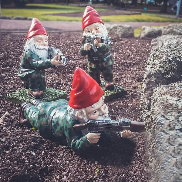 Garden Gnome Warriors – Funny Outdoor Statues for Garden TARHUS  garden