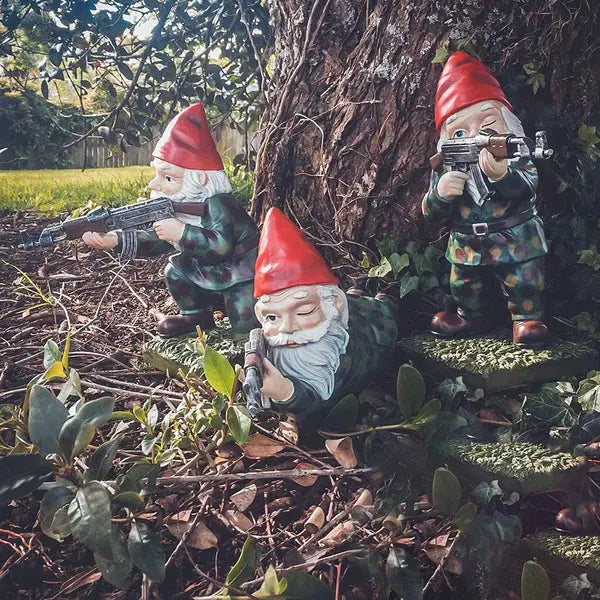 Garden Gnome Warriors – Funny Outdoor Statues for Garden TARHUS  garden