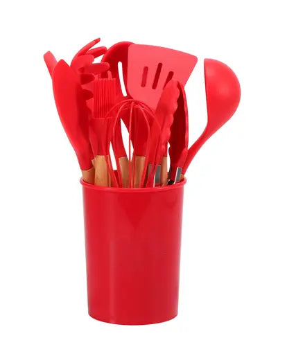 Silicone Cooking Utensils Set | 12-Piece Heat-Resistant – Bamboo Handles TARHUS  Cooking Utensils