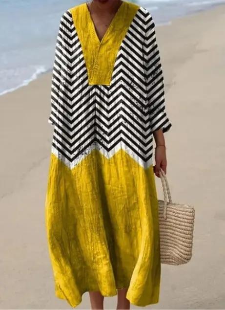 Rosie| Women's Vintage Geometric Pattern Art Print Dress - TARHUS