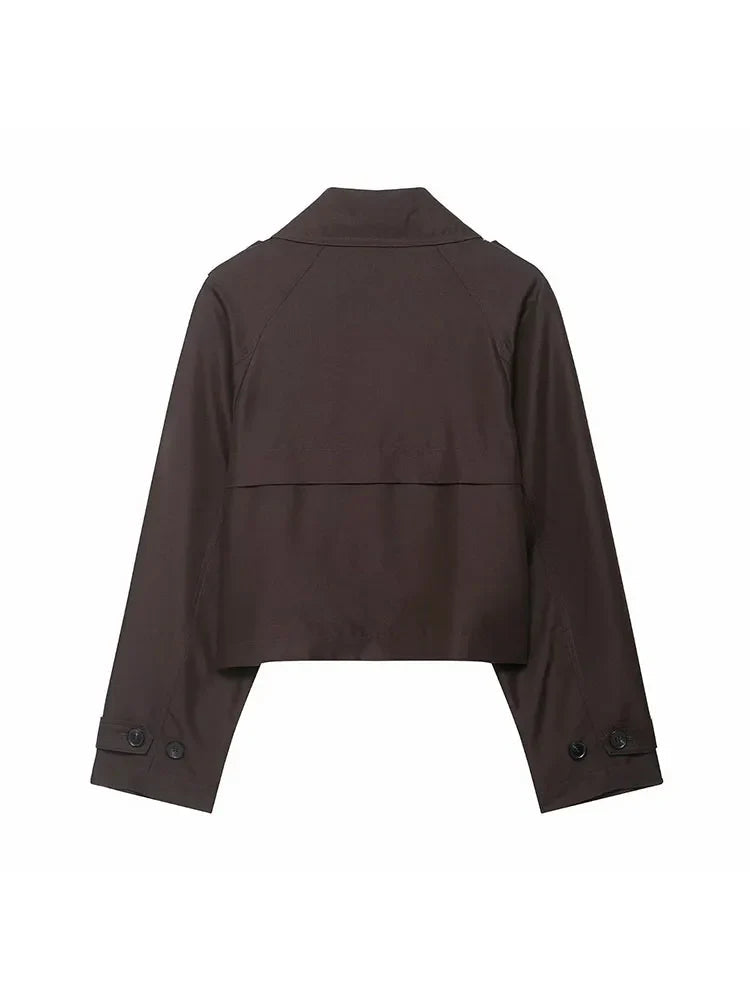 Julia | Women's Double Breasted Trench Coat – Short Office Jacket with Pockets TARHUS  Jacket