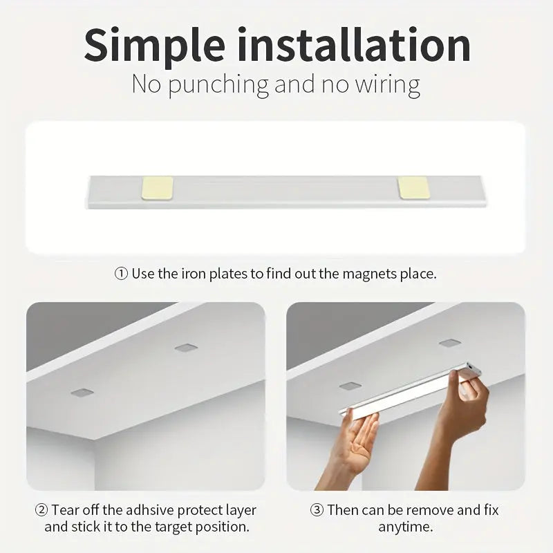 Rechargeable Motion Sensor LED Light Strip – USB-Powered Night Light - TARHUS