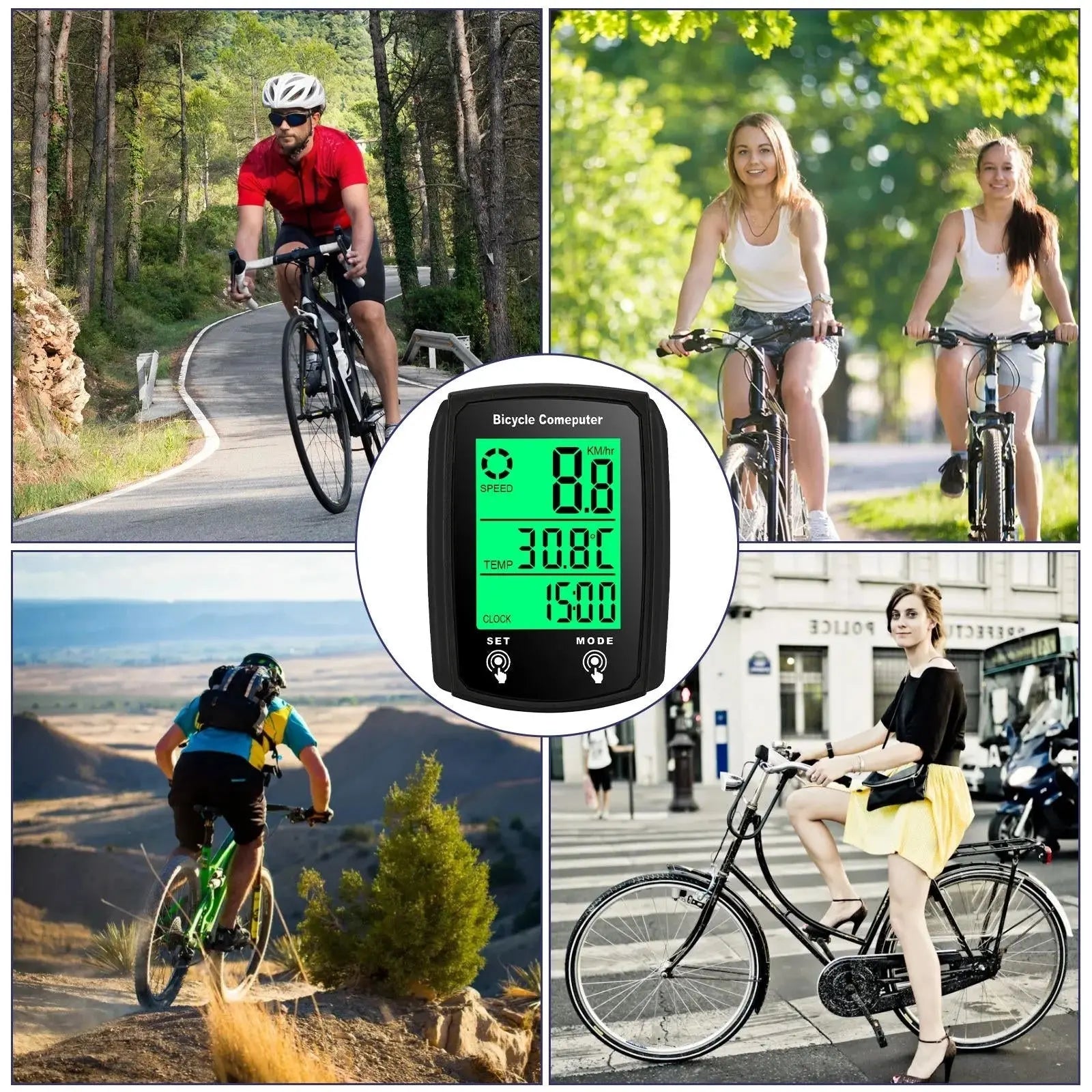 Cycling Speedometer for Bikes – Wireless Waterproof Bike Computer with Distance Tracker - TARHUS