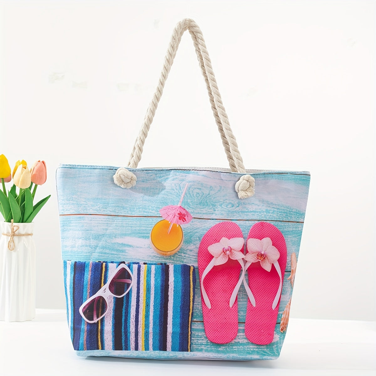 Amara | Blue Mandala Print Tote Bag – Casual Rope Handle Shoulder Bag TARHUS  Shoulder Bag