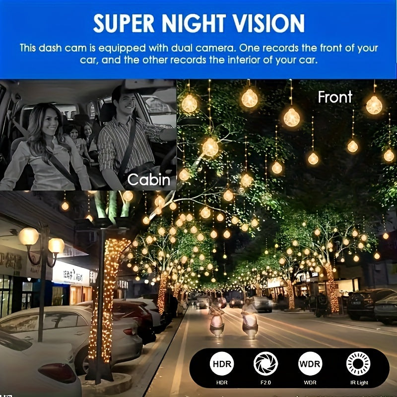 Dual Lens Dash Cam – 1080P Night Vision & Loop Recording TARHUS  Electronics & Accessories