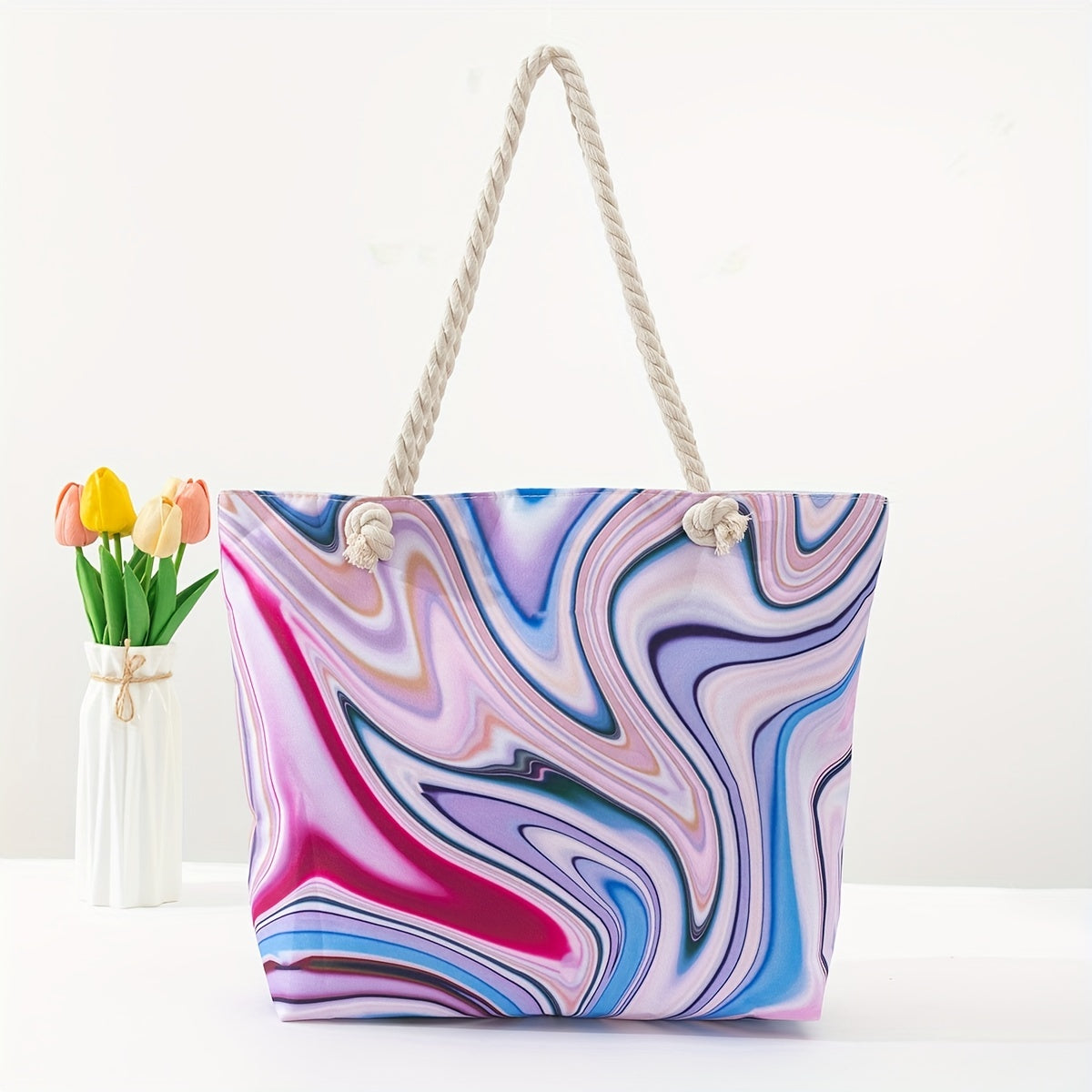 Amara | Blue Mandala Print Tote Bag – Casual Rope Handle Shoulder Bag TARHUS  Shoulder Bag
