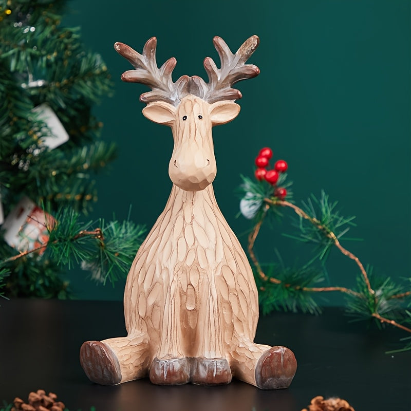 Adorable Resin Reindeer Figurine – Festive Christmas Decoration | JoyAntler TARHUS  Christmas