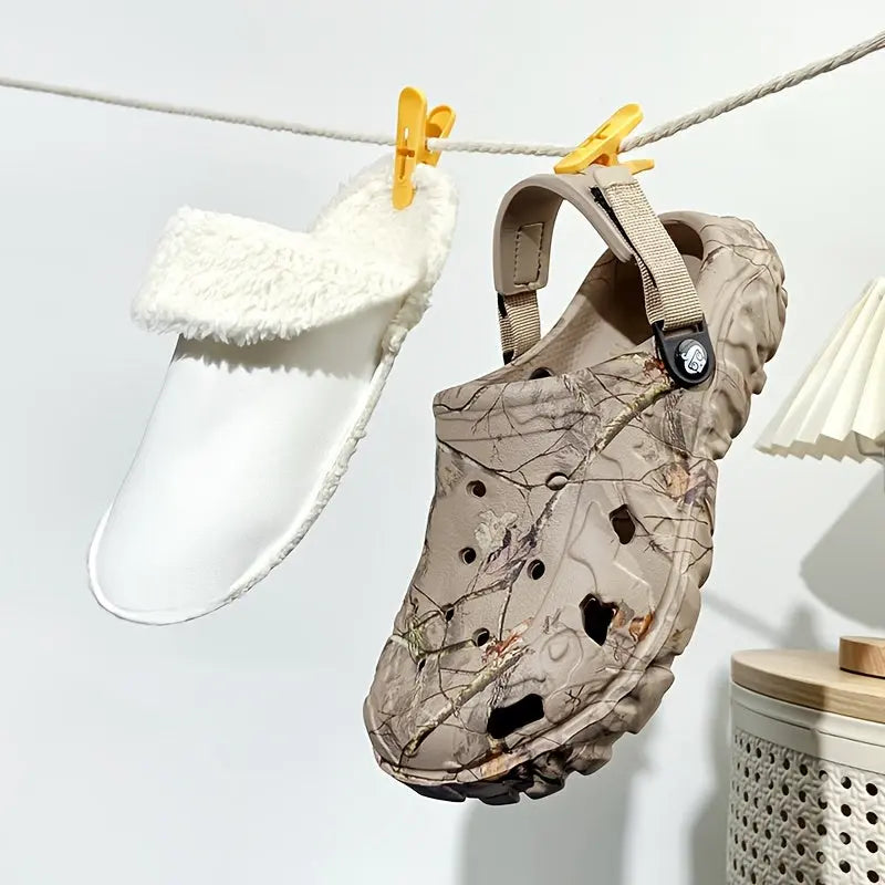 Men’s Winter Lined Crocs - Cozy Indoor House Shoes - TARHUS