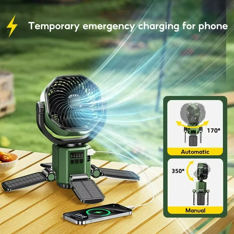 Venturo | Portable Camping Fan – Adjustable Air Cooling with LED Light & 6000mAh Battery TARHUS  Air cooler