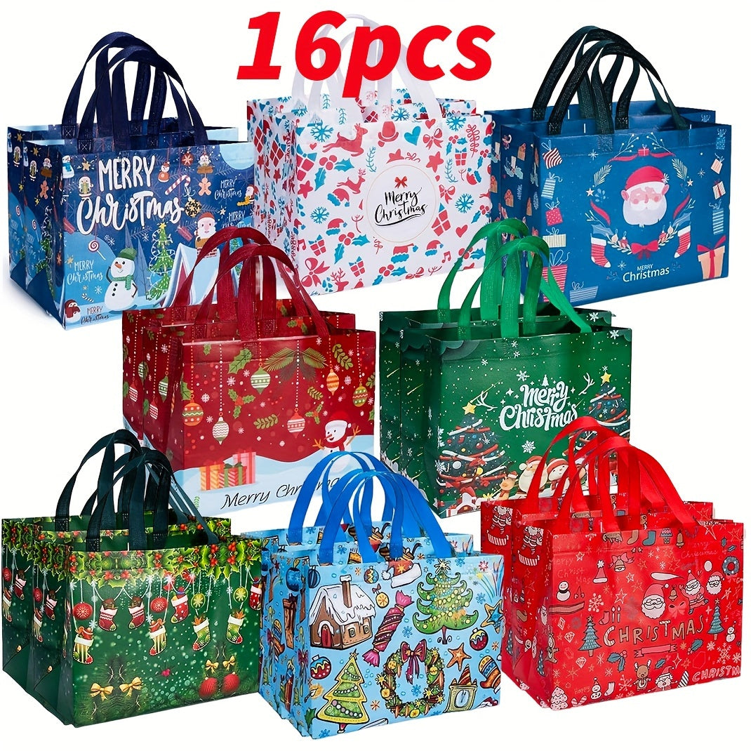 Large Reusable Christmas Gift Bags with Handles – Festive Non-Woven Holiday Totes TARHUS  Christmas