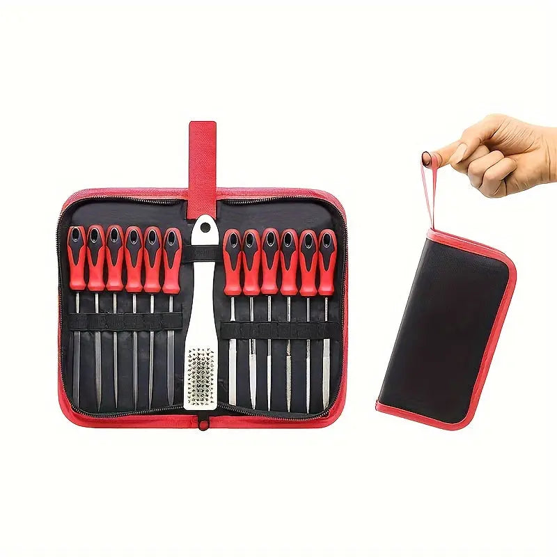 57-Piece Metal & Wood File Set – Heavy Duty Hand & Needle Files with Sandpaper & Brush for Woodworking & Metalworking - TARHUS