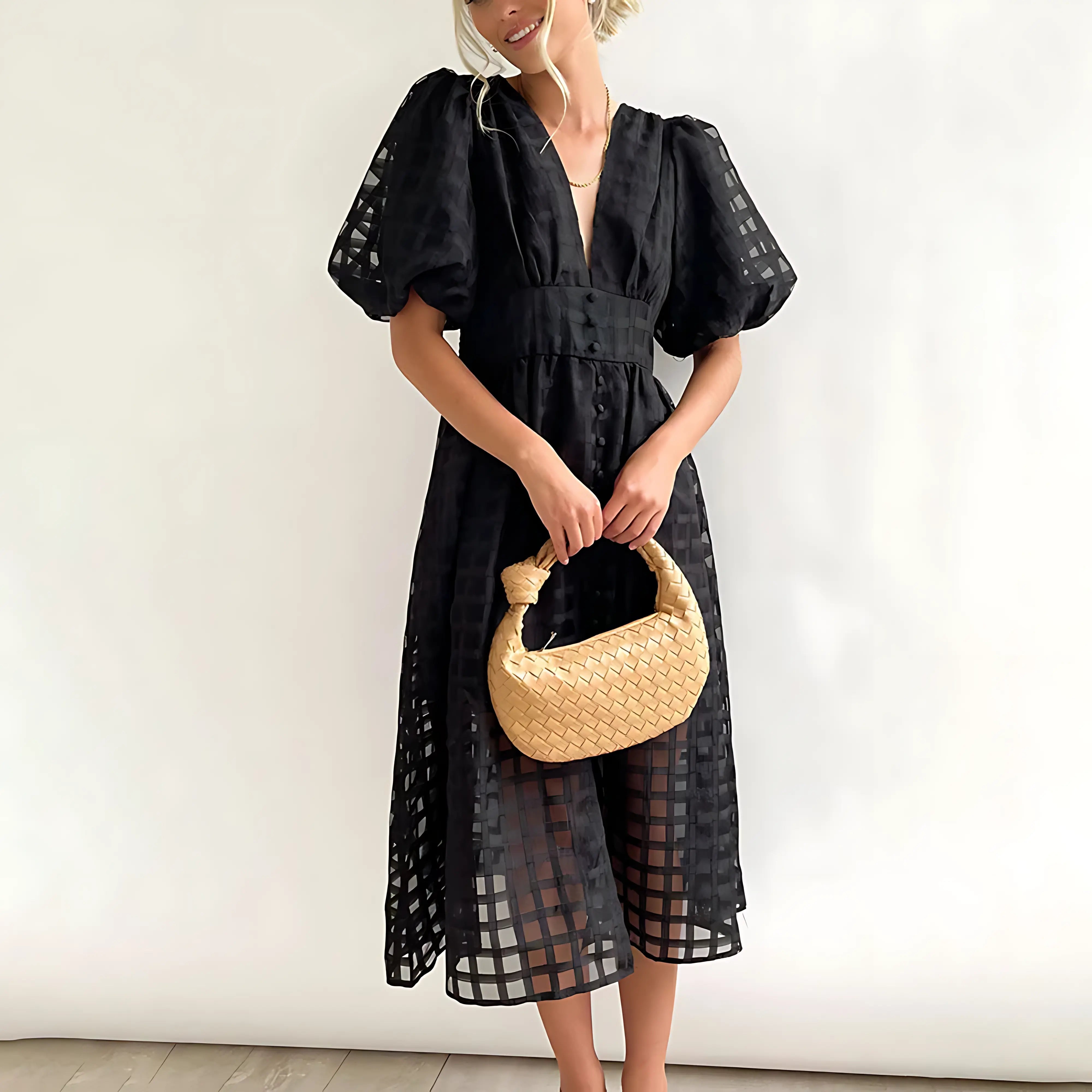 Julia - Elegant Summer Midi Dress - TARHUS