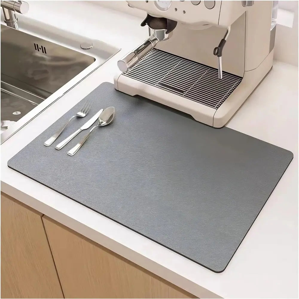 Quick Dry Dish Mat | Ultra Absorbent – Space-Saving Kitchen Essential TARHUS  Kitchen Mats