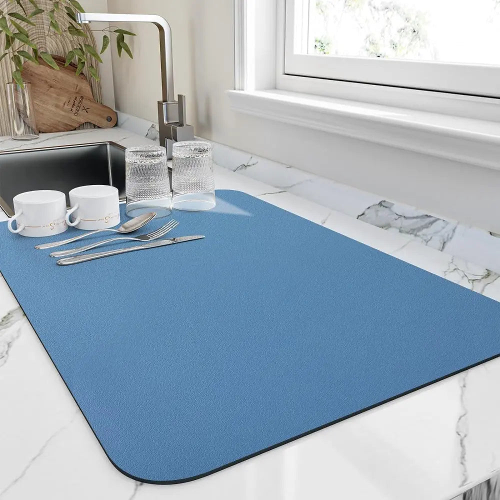 Quick Dry Dish Mat | Ultra Absorbent – Space-Saving Kitchen Essential TARHUS  Kitchen Mats