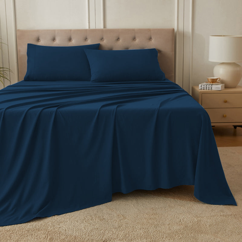 4-Piece Ultra-Soft Organic Softwash Cotton Bed Sheet Set TARHUS  Sheet Set