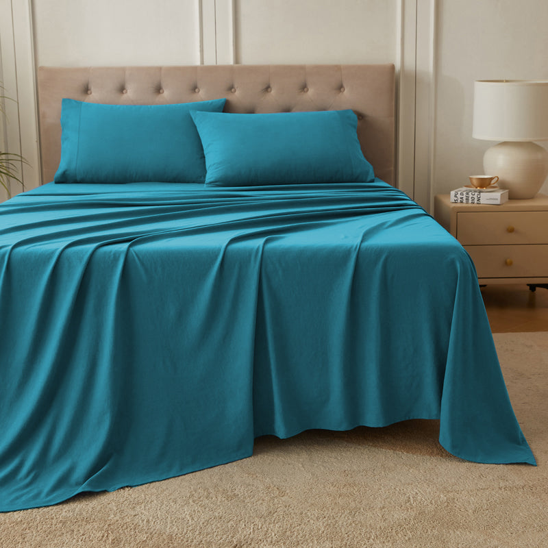 4-Piece Ultra-Soft Organic Softwash Cotton Bed Sheet Set TARHUS  Sheet Set
