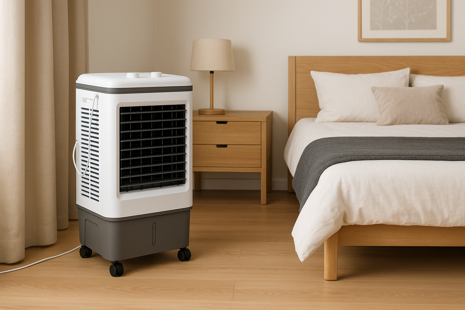 AeroCool | Industrial 4-in-1 Evaporative Cooler – 9740 CFM Air Fan with 12-Gallon Tank & Easy-Roll Wheels | High Volume Cooling | For Garages & Workshops TARHUS  Air Cooler