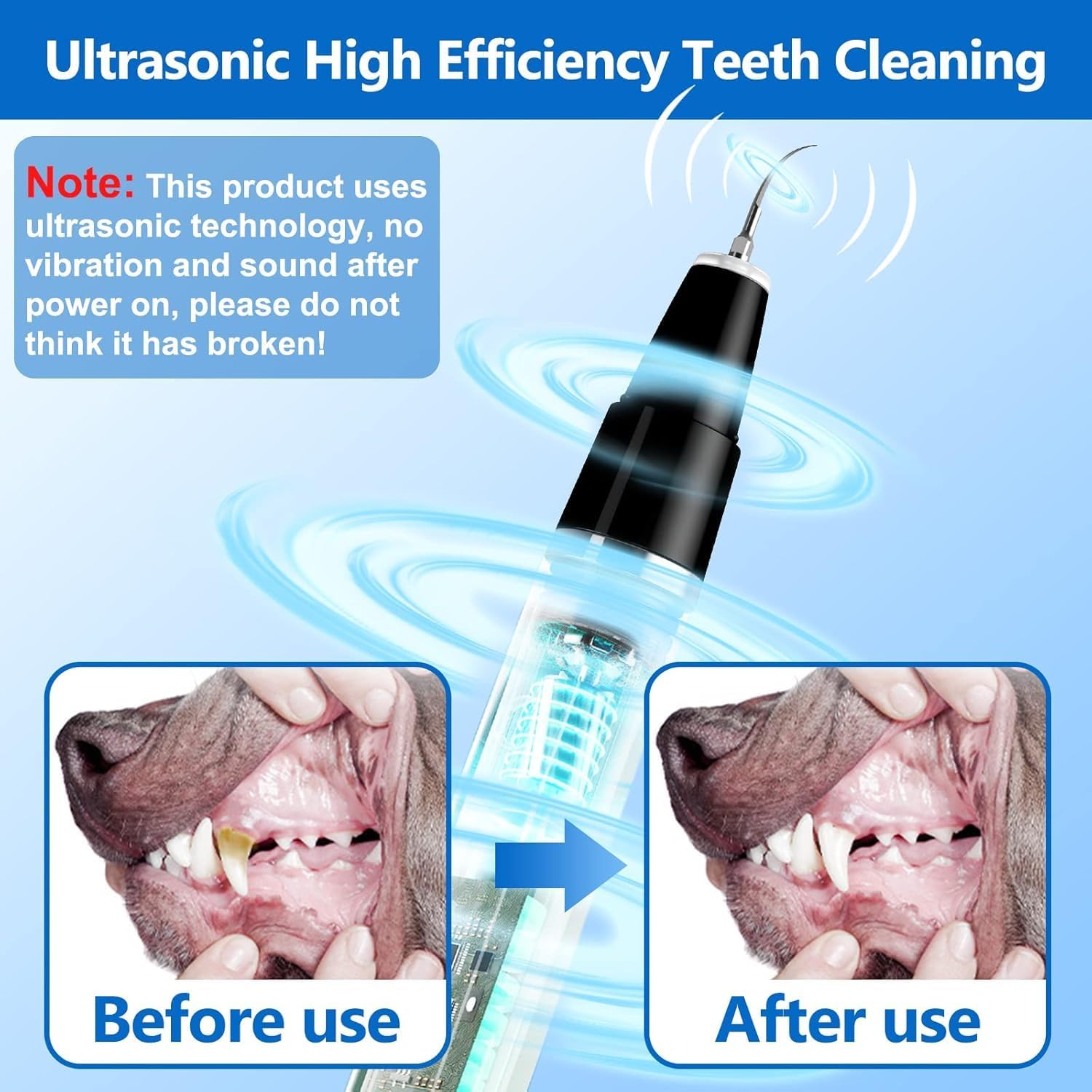 Dog & Cat Ultrasonic Tartar Remover Tooth Cleaner TARHUS  Animals & Pet Supplies