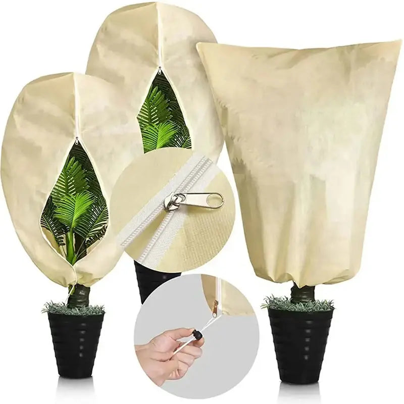 Plant Thickened Drawstring Bag Freeze Protection Covers - TARHUS