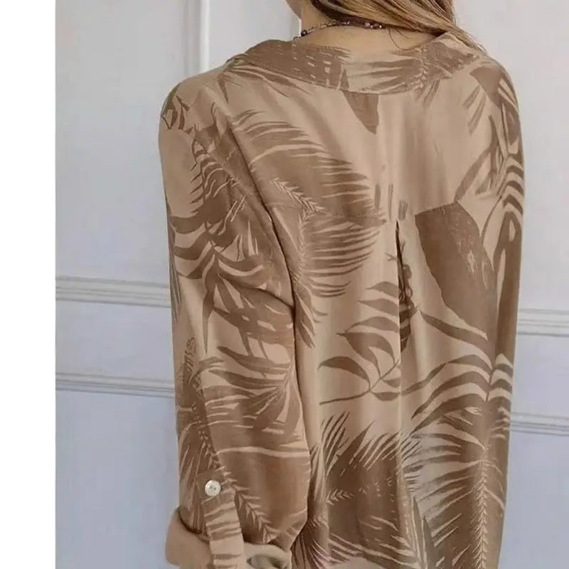 Women's Fashion V-Neck Printed Top - TARHUS