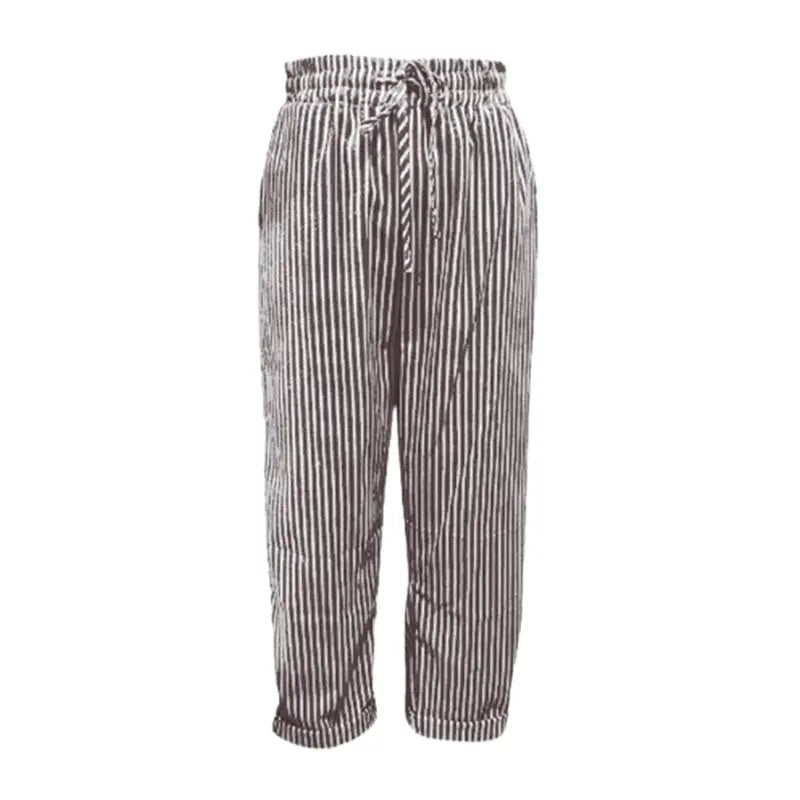 Women's striped trousers in linen and cotton - TARHUS