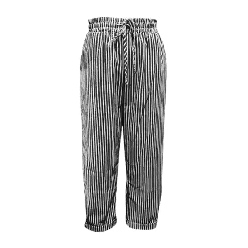 Women's striped trousers in linen and cotton - TARHUS