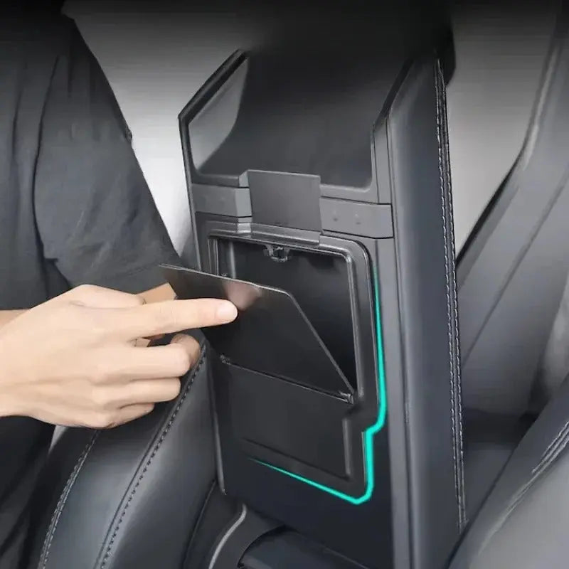 Hidden Center Console Organizer for Tesla Model Y (Juniper 2025+) – Custom Fit Storage Tray - TARHUS