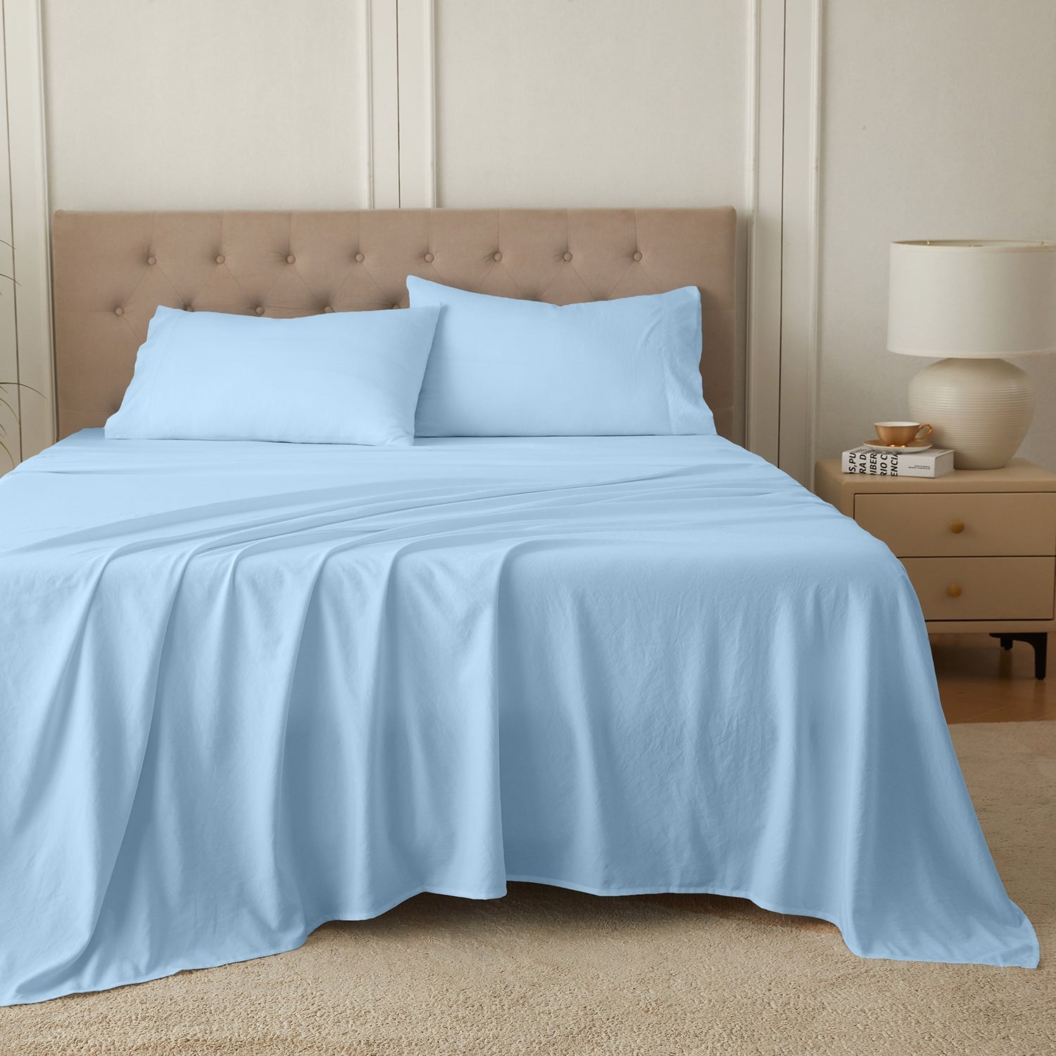 4-Piece Ultra-Soft Organic Softwash Cotton Bed Sheet Set TARHUS  Sheet Set