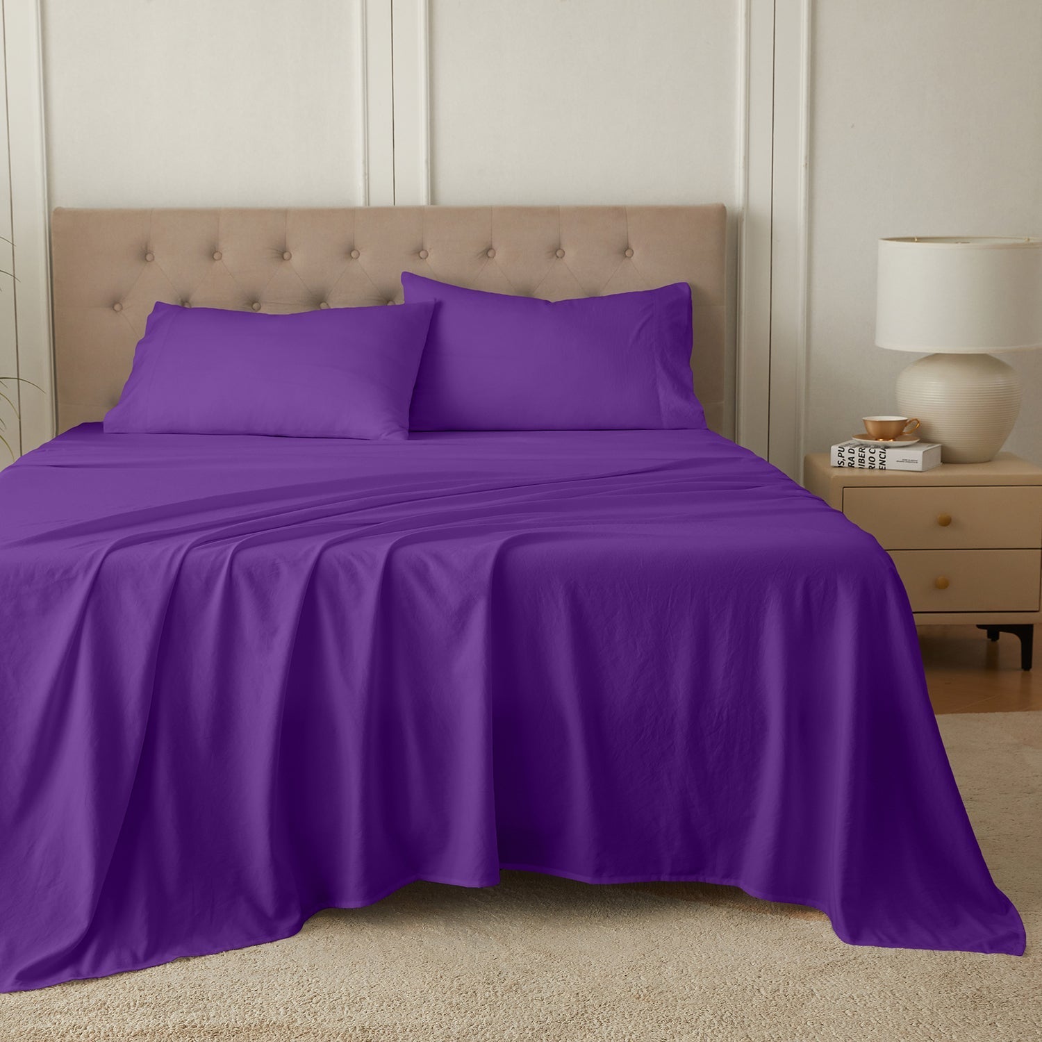 4-Piece Ultra-Soft Organic Softwash Cotton Bed Sheet Set TARHUS  Sheet Set