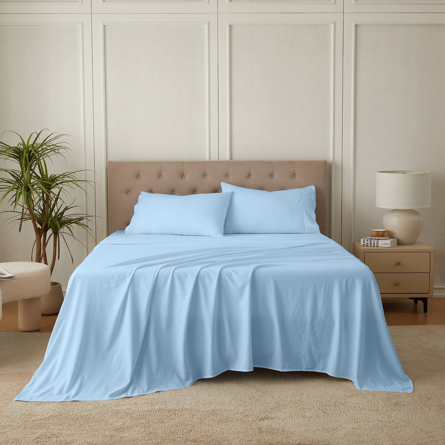 4-Piece Ultra-Soft Organic Softwash Cotton Bed Sheet Set TARHUS  Sheet Set