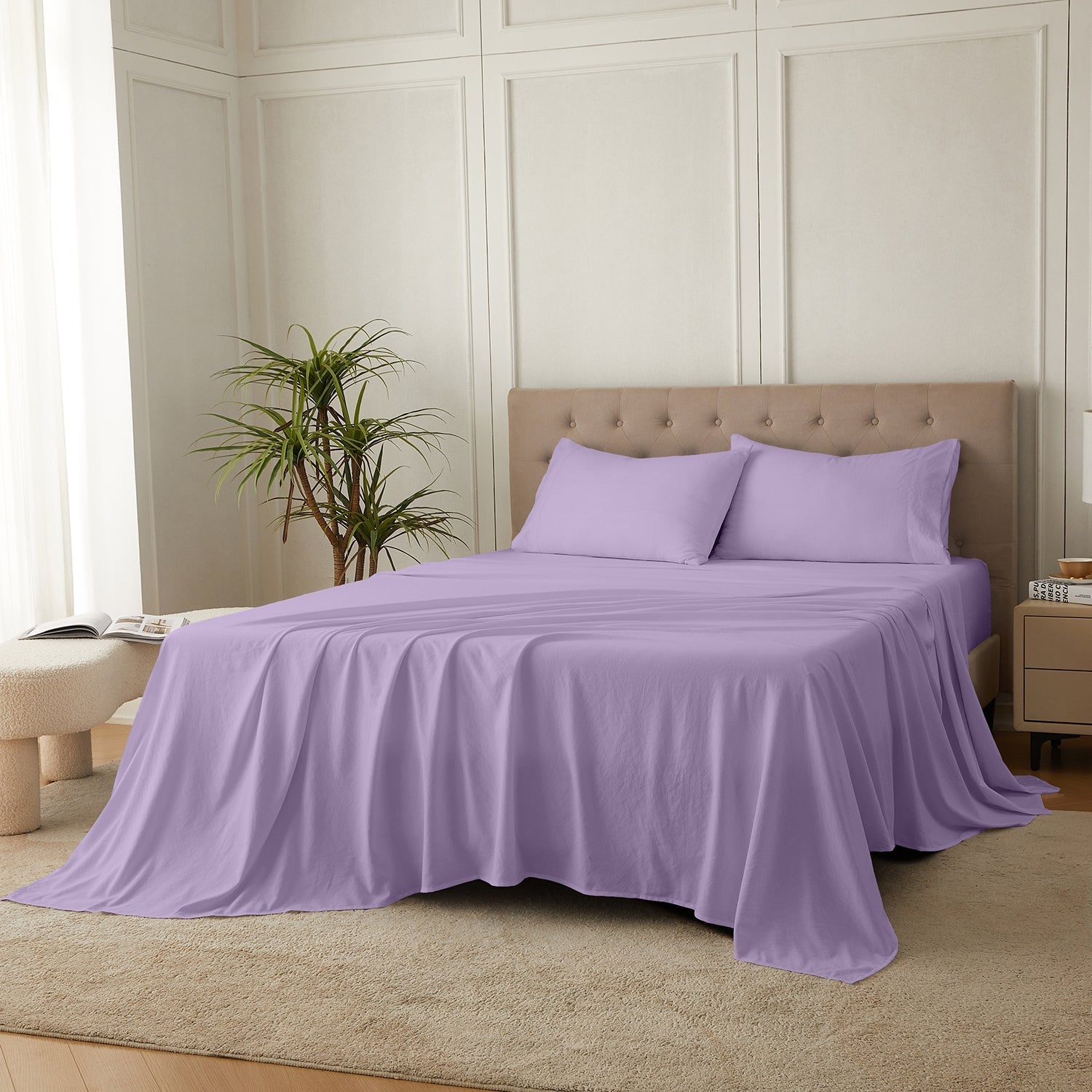 4-Piece Ultra-Soft Organic Softwash Cotton Bed Sheet Set TARHUS  Sheet Set