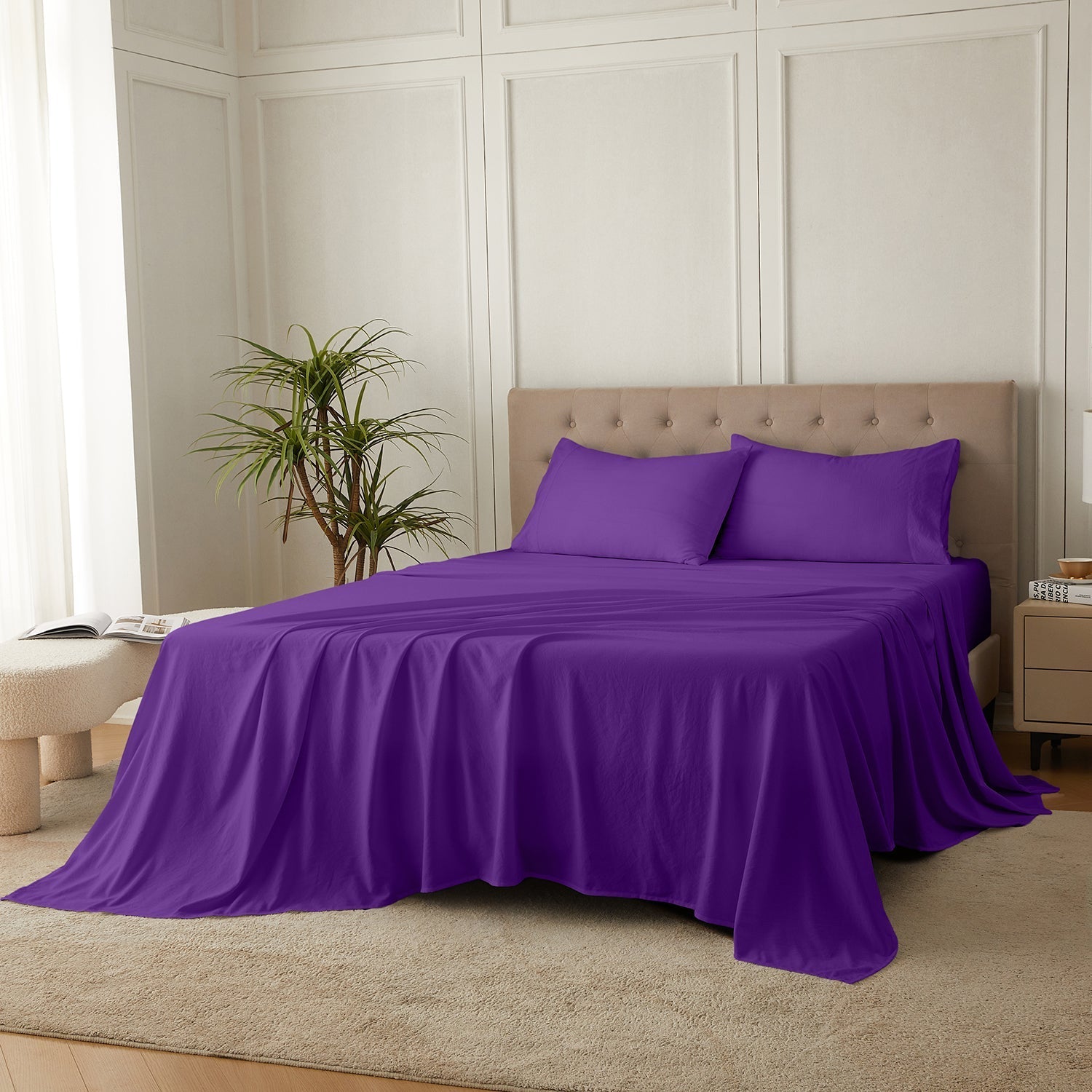 4-Piece Ultra-Soft Organic Softwash Cotton Bed Sheet Set TARHUS  Sheet Set